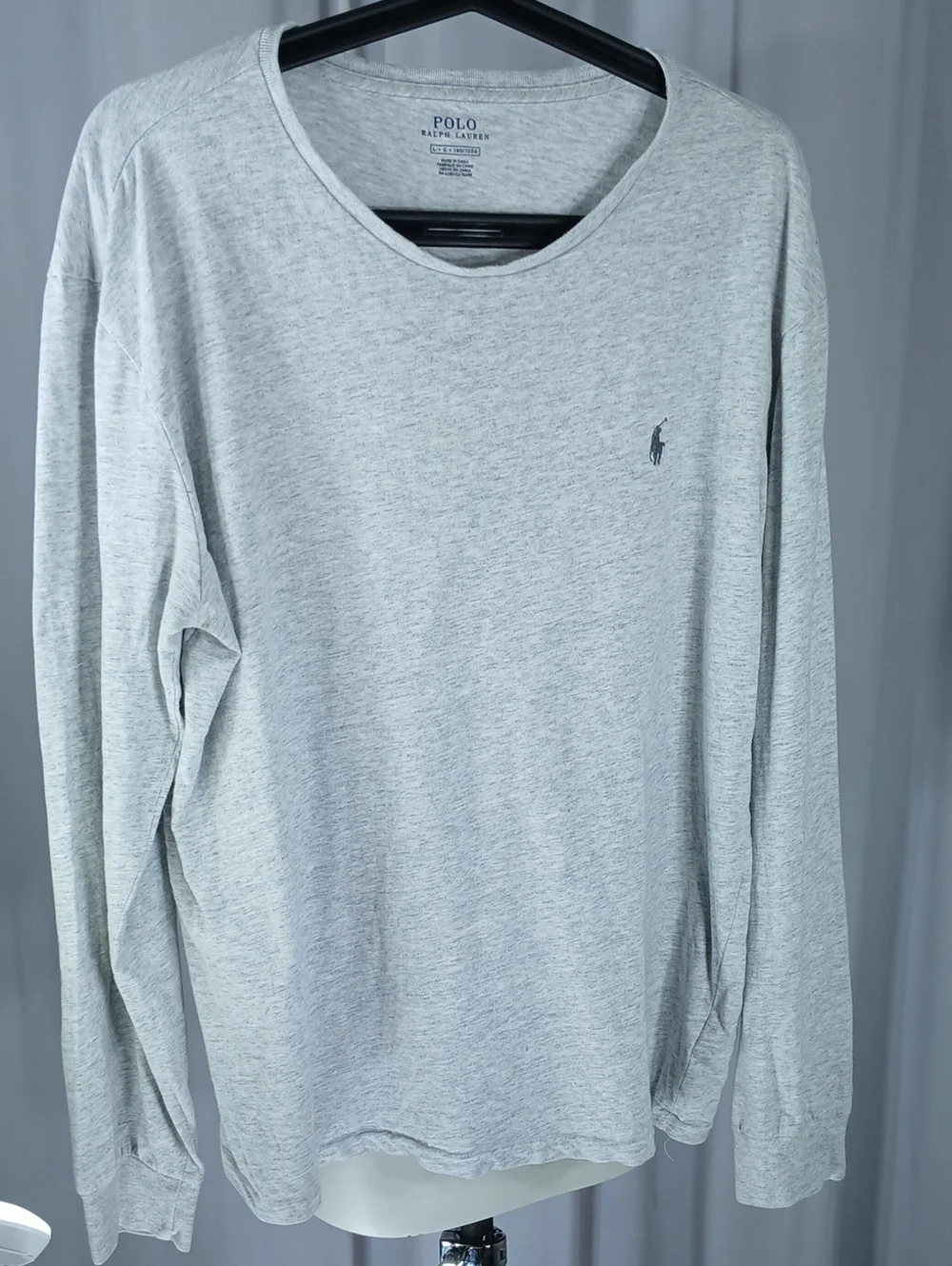 Polo by Ralph Lauren Heather Gray Long-Sleeve Crewneck nens T-Shirt